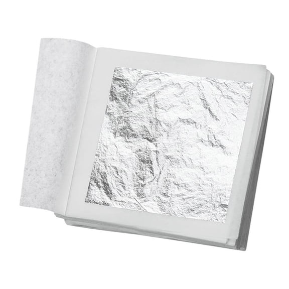QccHieUs 10 Sheets Pure Silver Leaf Sheets Gliding Silver Foil 92x106mm DIY Arts Crafts