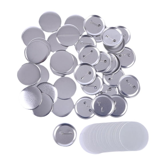 QccHieUs 100 Pieces Blank Button Making Supplies, Badges Parts Blank Badges Kit Round for M