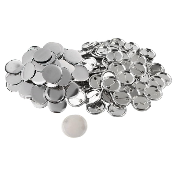 QccHieUs 100 Pieces Blank Button Making Supplies Round Badge Button Parts Including Metal