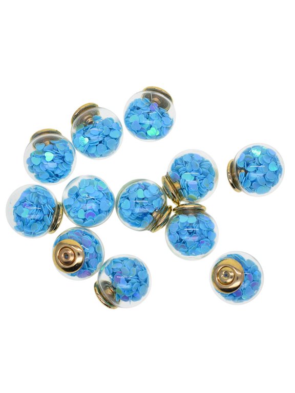 12 Pieces Clear Glass Bubble Ear Pin Back Stud Jacket DIY Earrings