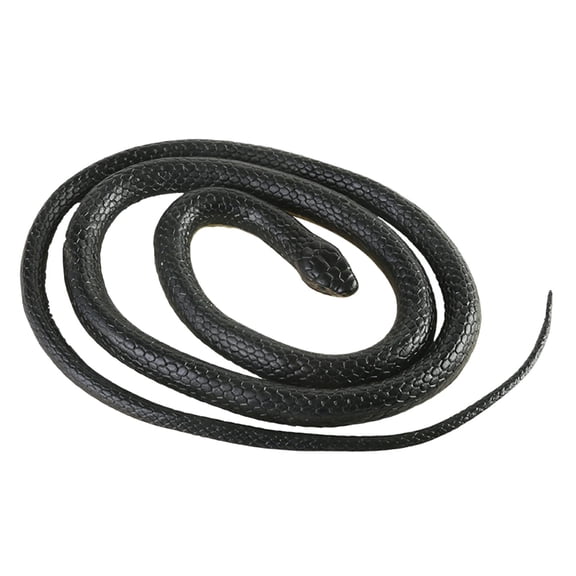 QccHieUs 120cm Soft Simulation Rubber Snake Toys Gag Toy Kids Tricky Prank Kit Joke Toy for Pool Party Black