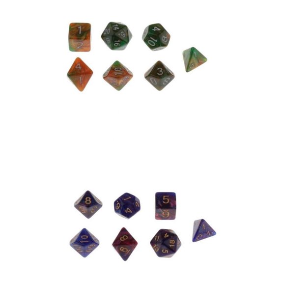 QccHieUs 14Pcs Multi Sided 10-25mm Dice Game for DND RPG Party Game Casino Supplies