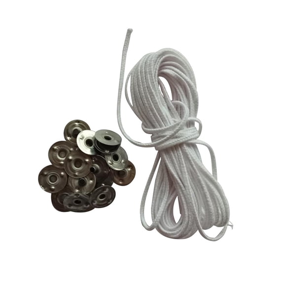 QccHieUs 16.4 Feet Cotton Candle Wicks Core 20pcs Metal Sustainers Tabs Holder DIY Making