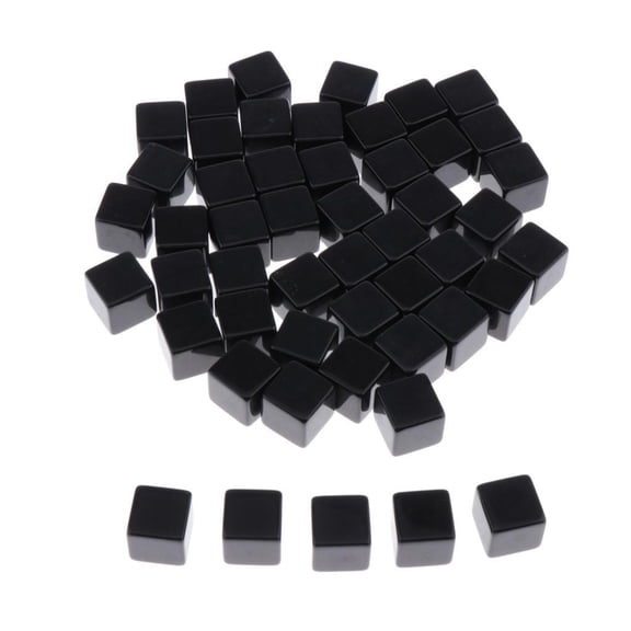 QccHieUs 16MM Black Acrylic Blank Dice Cubes for Classroom Board Games, DIY Sticker, Math