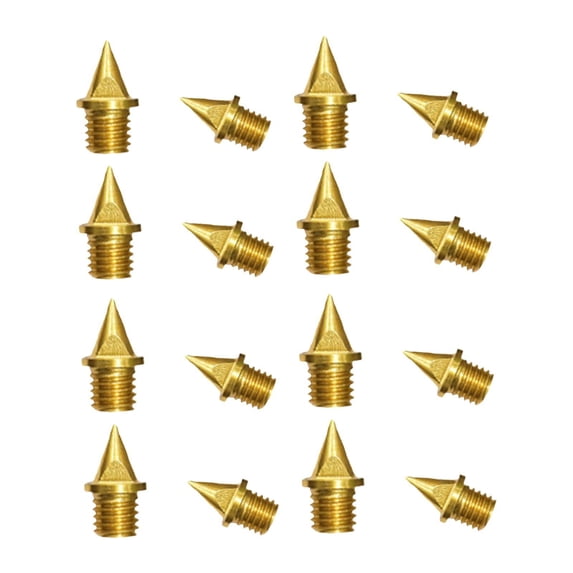 QccHieUs 16Pcs Track and Field Running Spikes Track Shoe Spikes Sturdy Lightweight Adults Gold