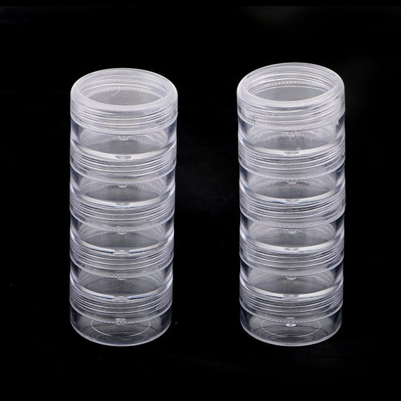 QccHieUs 1Pcs Stackable Plastic Clear Makeup Small Items Storage Box Screw Jar Container 95x36mm