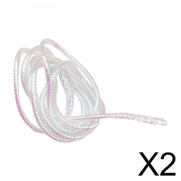 QccHieUs 2 Pieces Braid Mylar Tube White Pearlescent Fly Tying Materials Fishing 4mm