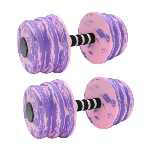 QccHieUs 2 Pieces Pool Exercise Dumbbells Swim Barbells Exercise Hand Bar EVA Lightweight Purple