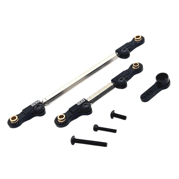 QccHieUs 2 Pieces Steering Links Adjustable Servo Links High Strength RC Pull Rod Tie Rod black