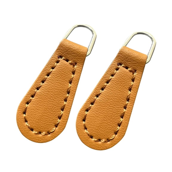 QccHieUs 2 Pieces Zipper Pulls Pullers Zip Pulls Zipper Heads for Bag Boot Purses Luggage Light Brown