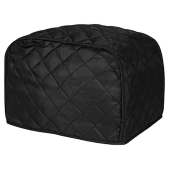QccHieUs 2 Slice Toaster Cover Bread Maker Kitchen Small Appliance Cover Washable Quilted Black S