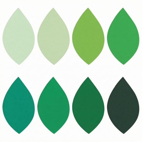 QccHieUs 200 Pieces Flat Leaf Shape Die Cuts Pre-Cut Green Paper Cutouts Decoration Craft R3-32-4