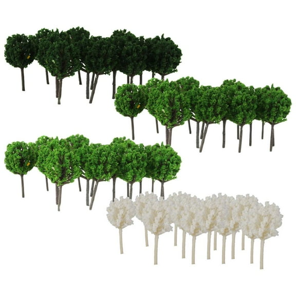 QccHieUs 200Pcs/Pack 4cm Models Tree Layout Z 1/300 Scale for Diorama Scenery Decors