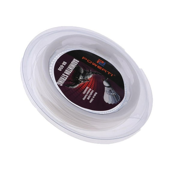 QccHieUs 200m Strong Durable Badminton Tennis String Reel - Compact Nylon Racquet Wire - White