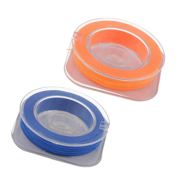 QccHieUs 2pcs Rod Building Wrapping Thread Guide Ring Wrapping Line Blue,Orange 55yds