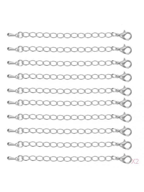 2x 10 Packs of Gold/Silver Plated Necklace Extenders Jewelry Extension Chain 75