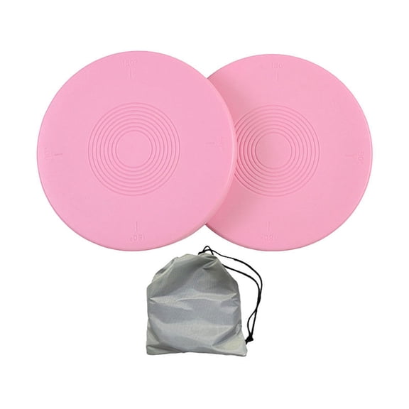 QccHieUs 2x Ballet Turning Board Rotating Plate Multifunction Round for Kids Adults Waist Pink