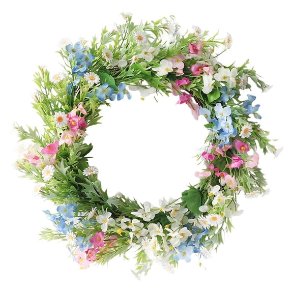 QccHieUs 38cm Romantic Artificial Primrose Wreath Greenery Winter Jasmine Garland Front Door Hanging Window Home Decor Photograph Props