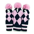 thumbnail image 1 of QccHieUs 3Pcs Knitted Golf Club Head Cover Head Protection Golf Headcover Set Sleeve Gift Pink, 1 of 9