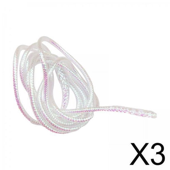 QccHieUs 3x 4M Braid Mylar Tube ,2/4/6mm Pearlescent Fly Tying Materials ,Braided Round