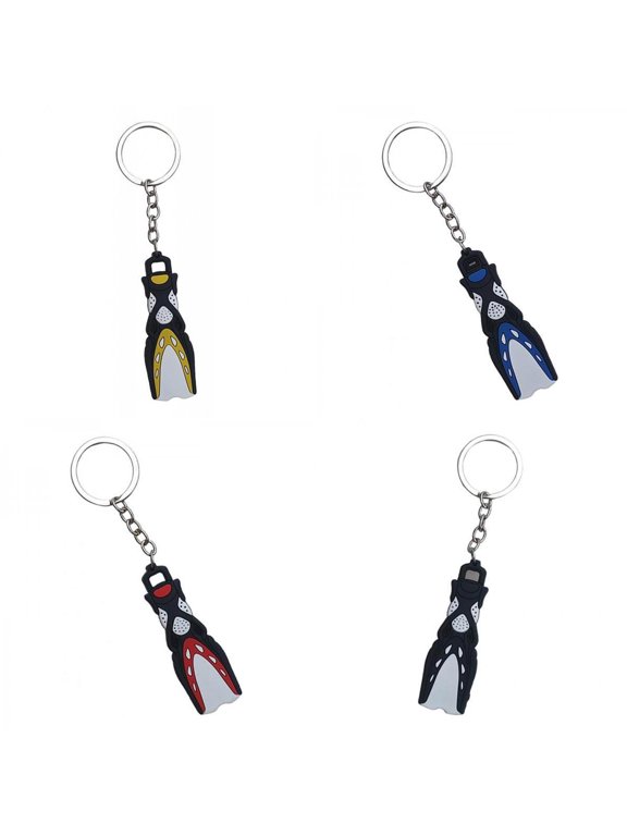 4 Packs Scuba Flipper Key Chain Charm Diver Gift for Kayak Surfing Car Keys