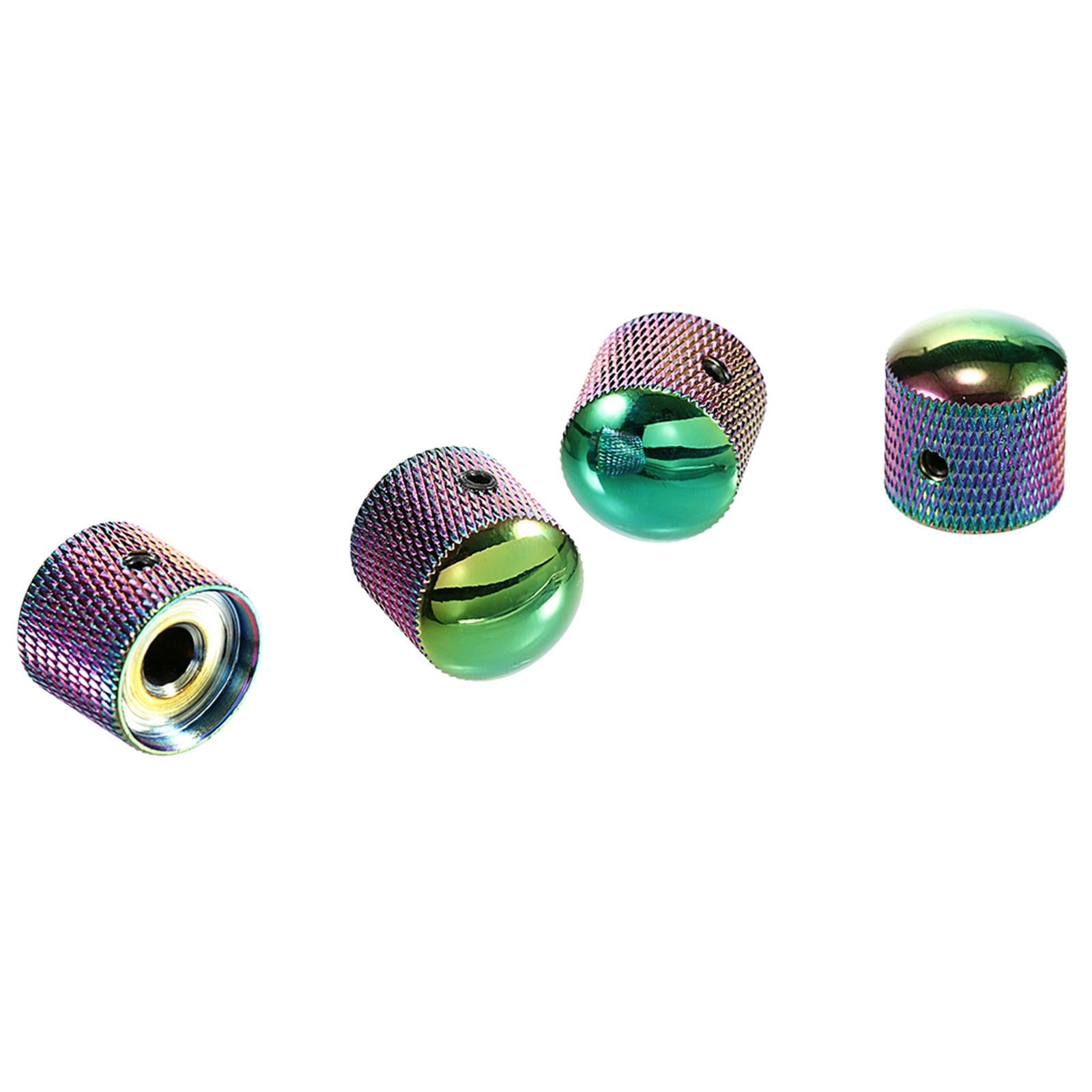 QccHieUs 4 Pieces Electric Guitar Bass Knobs Volume and Tone Control, Professional, Metal