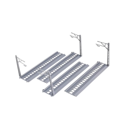 QccHieUs 4 Pieces Railroad Building Toy Station Railway Scenery Building Railway Rail for