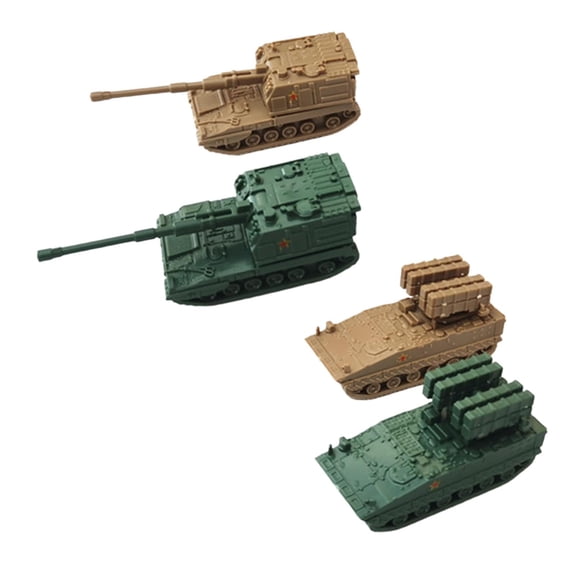 QccHieUs 4Pcs 1/144 Vehicle Building Kits DIY Assemble Fine Details Gift Idea Model Building Toys for Keepsake Kids Collection Display Style E