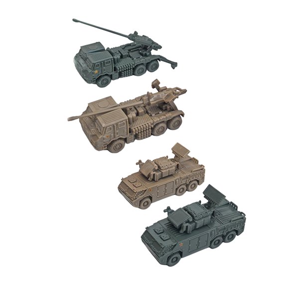 QccHieUs 4Pcs 1/144 Vehicle Building Kits DIY Assemble Fine Details Gift Idea Model Building Toys for Keepsake Kids Collection Display Style K