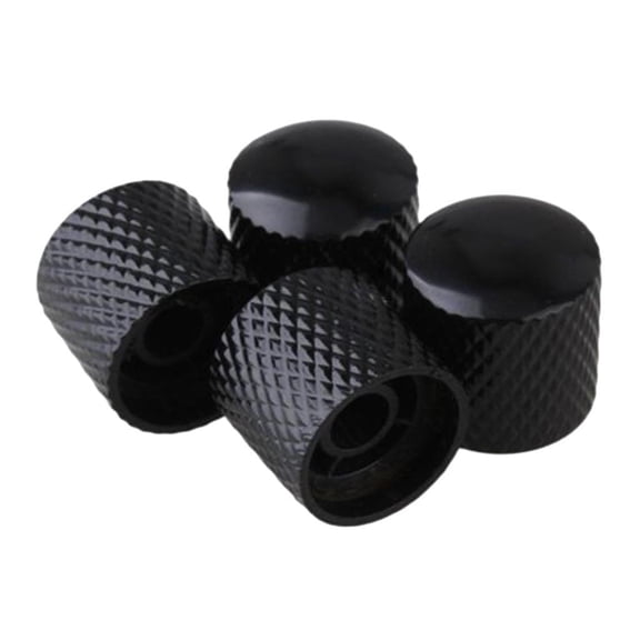 QccHieUs 4Pcs Electric Guitar Bass Volume Control Knobs Buttons Black