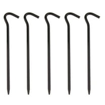 QccHieUs 5 Pieces 18cm Long Aluminum Tent Pegs - Garden Stakes -Heavy Duty - Rust Free Black 2