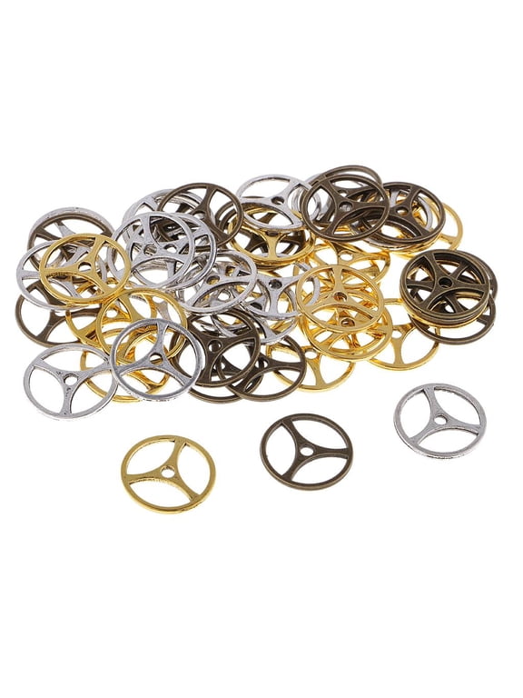 50 Pieces Mixed Color Steampunk Gears Charms Clock Watch Wheel Gear Pendants