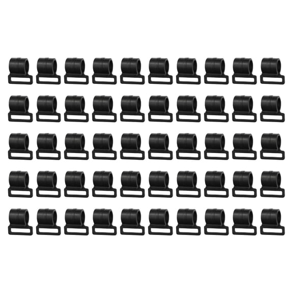 QccHieUs 50 Pieces Tent Pole Clips Elastic Rope End Buckle G Shaped Clamps Tent Hooks for 20mm
