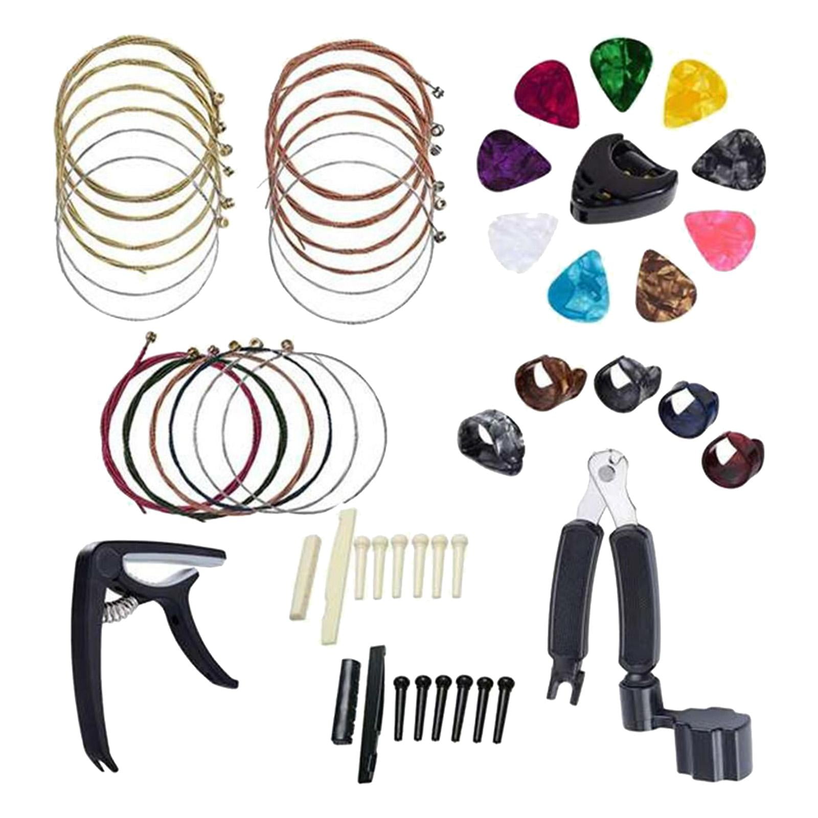 QccHieUs 51Pcs Guitar Accessories Strings Cutter, Tuner Capo Pick Holder Maintenance Tool