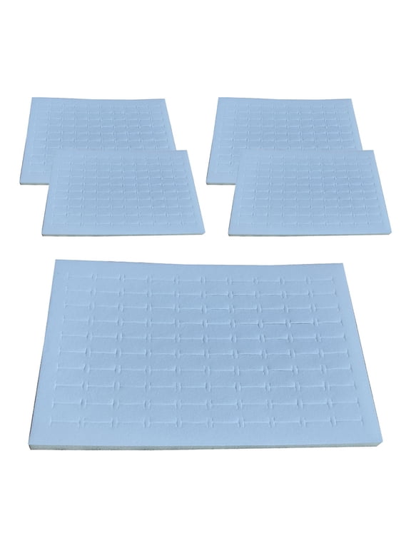 5Pcs 100 Slots Ring Pad Foam Insert Foam Pads Velvet Jewelry Trays Jewelry Cases White