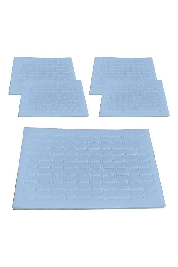 5Pcs 100 Slots Ring Pad Foam Insert Foam Pads Velvet Jewelry Trays Jewelry Cases White