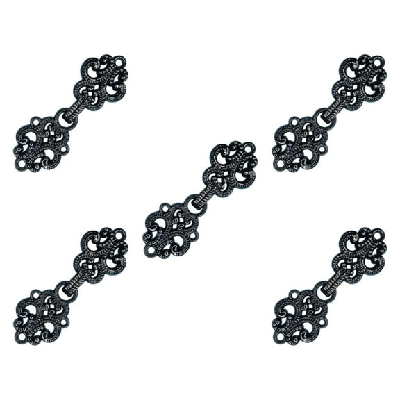 QccHieUs 5Pcs Cloak Clasp Fasteners Clasp Closure Buttons Sew on Fashion Elegant Cardigan Black