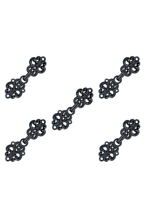 5Pcs Cloak Clasp Fasteners Clasp Closure Buttons Sew on Fashion Elegant Cardigan Black