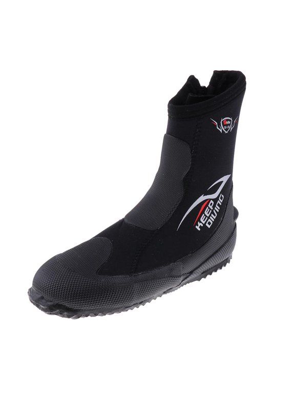 5mm Neoprene Scuba Diving Snorkeling Booties High Cut Zipper Wetsuit Boots 1Pair XL (43-44)