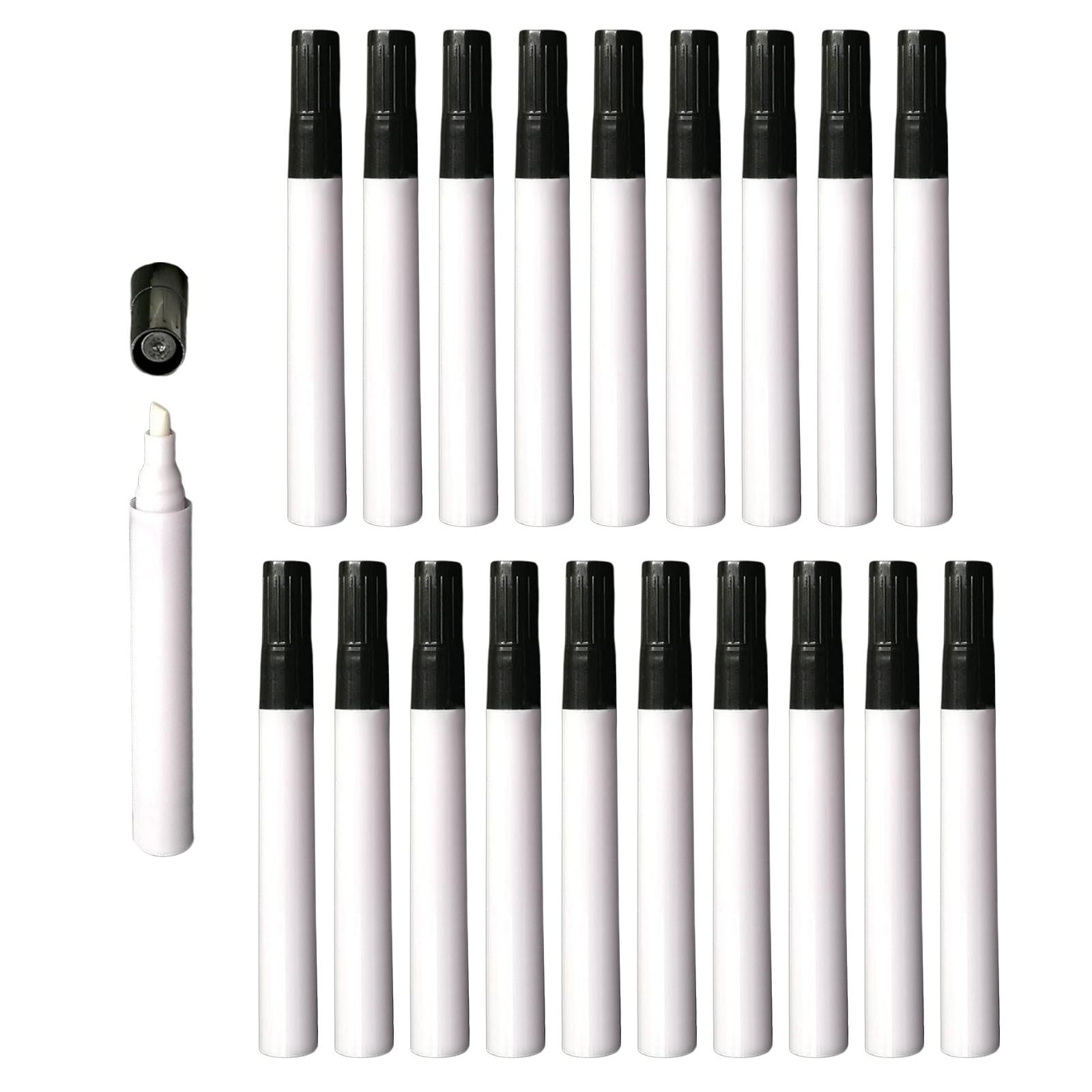 QccHieUs 5x Empty Refillable Pen Touch up Paint 1mm Whiteboard Pen Transparent Penholder White Rod Oblique