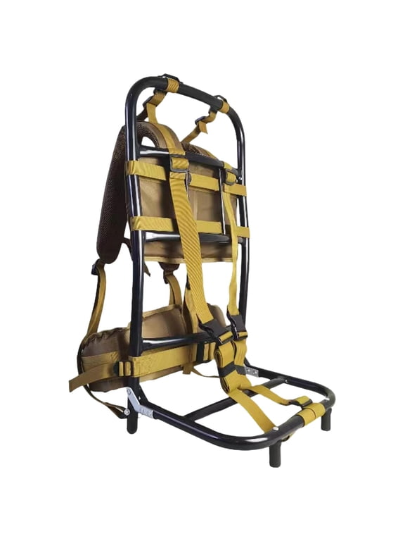 60kg Heavy Carrying Backpack Frame Aluminum Alloy Nylon Portable Sturdy Rucksack Khaki