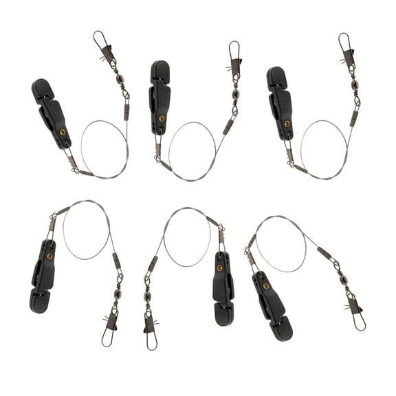 QccHieUs 6pcs Fishing Weight Snap Line Release, with 12inch Stainless Steel Wire Leader &
