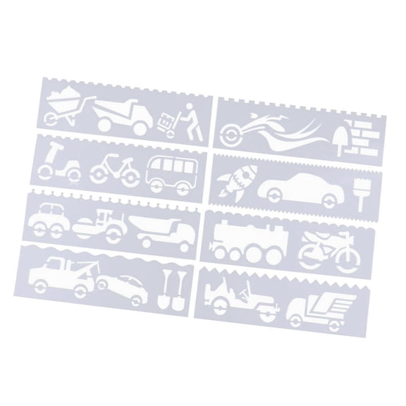 QccHieUs 8 Pieces Journal Stencil Plastic Planner Drawing Template Stencil Rulers Set for Car