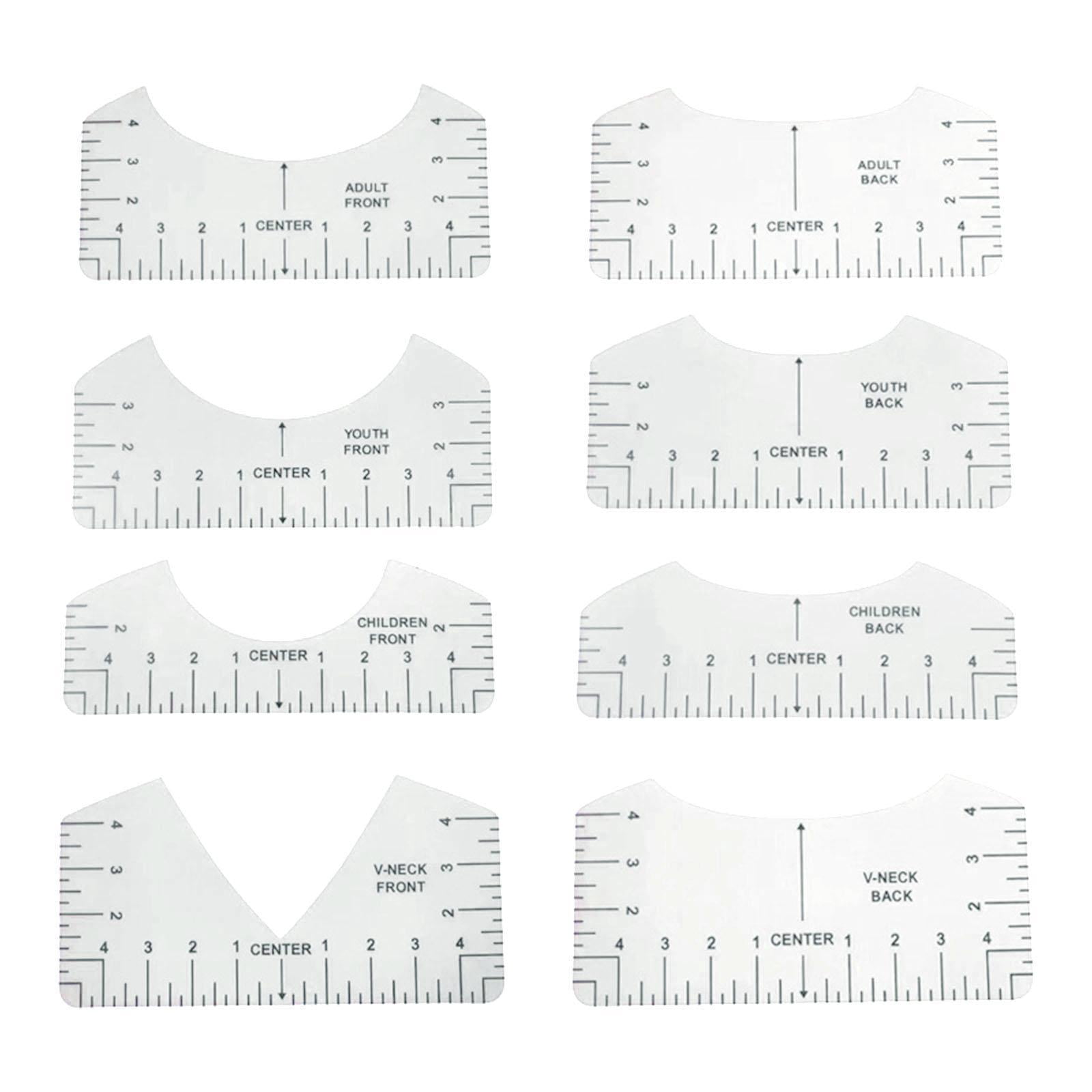 QccHieUs 8x T Shirt Ruler Guide Alignment Tool for All Sizes T Shirts ...