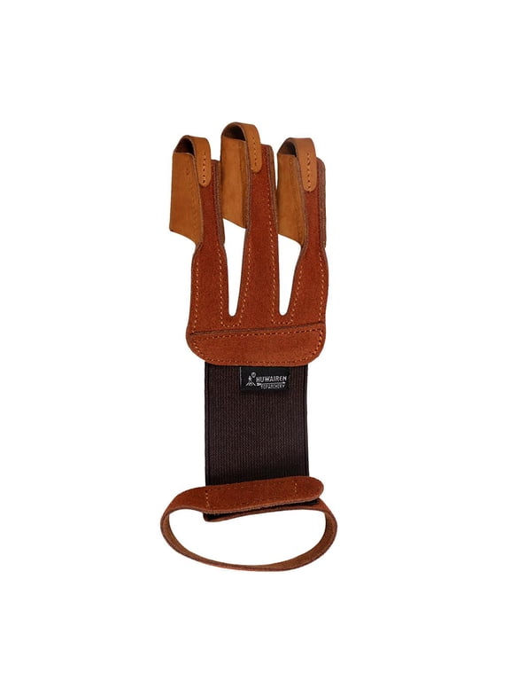 Archery Hand Finger Protective Glove Bow Arrow Hunting Shooting Gloves Brown
