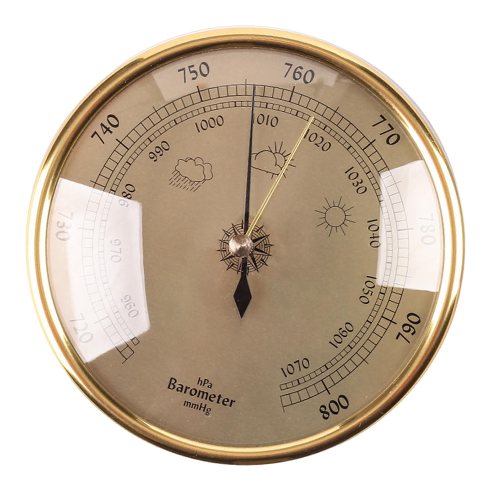 QccHieUs Barometer Air Pressure Tool 950~1070 Hpa Accessories for Offices Boat Hotels Gold Face