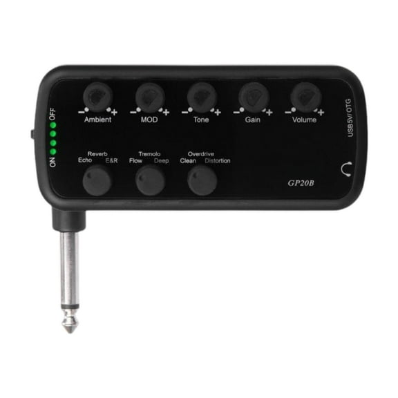 QccHieUs Bass Headphone Amp Built-in 3 Effects for Home Performances Studio Recording