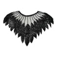 thumbnail image 1 of QccHieUs Beaded Sequin Cape Shoulder Cape for Women Wedding Evening Formal Dresses Family Black, 1 of 9