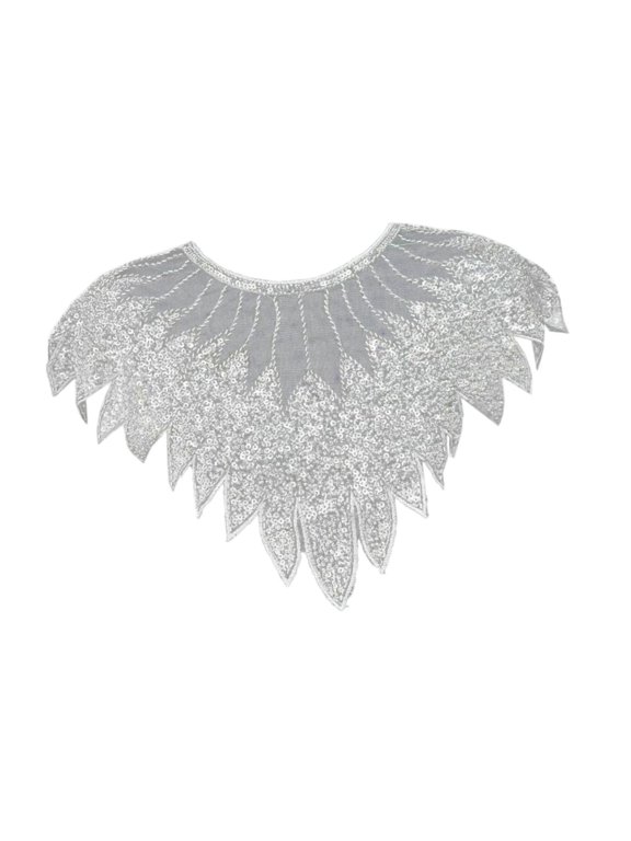 Beaded Sequin Cape Shoulder Cape for Women Wedding Evening Formal Dresses Family Silver