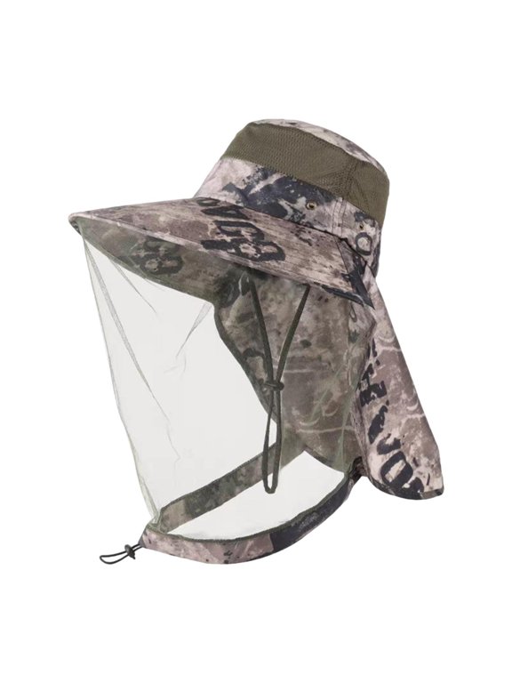 Bee Netting Hat Beekeeper Bucket Hat Polyester Net Portable for Men Women Summer Brown